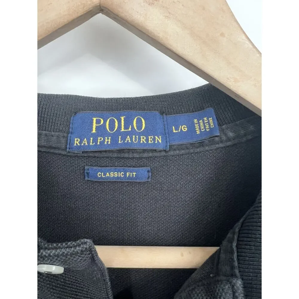 Polo Ralph Lauren Classic Fit Black Polo Shirt Purple Point Men’s Large